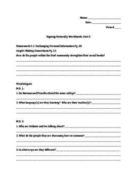 Asl signing naturally workbook answers